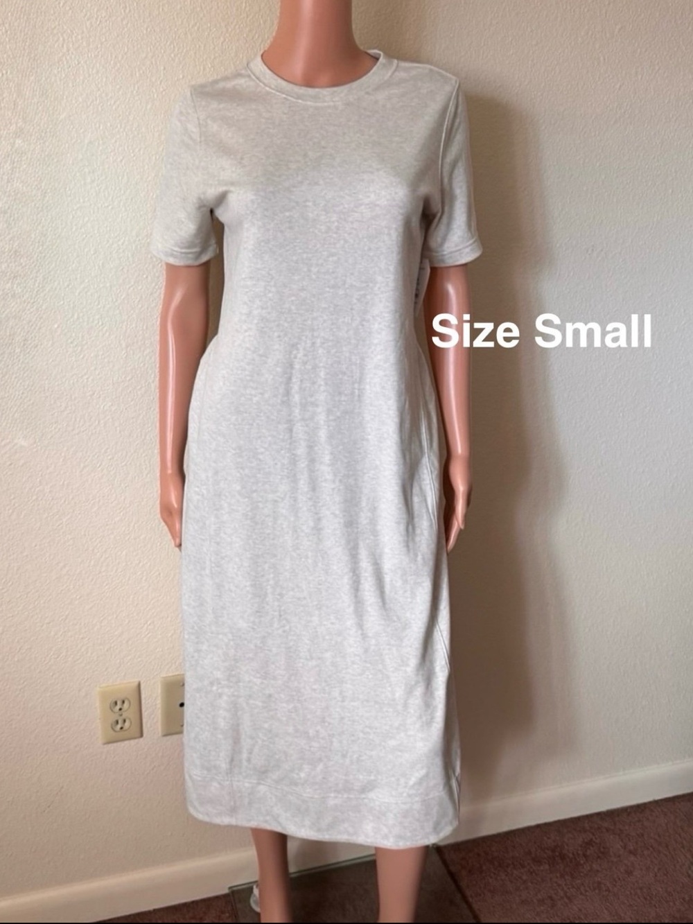 Time and Tru Women's Seamed Cotton Midi Dress, Small